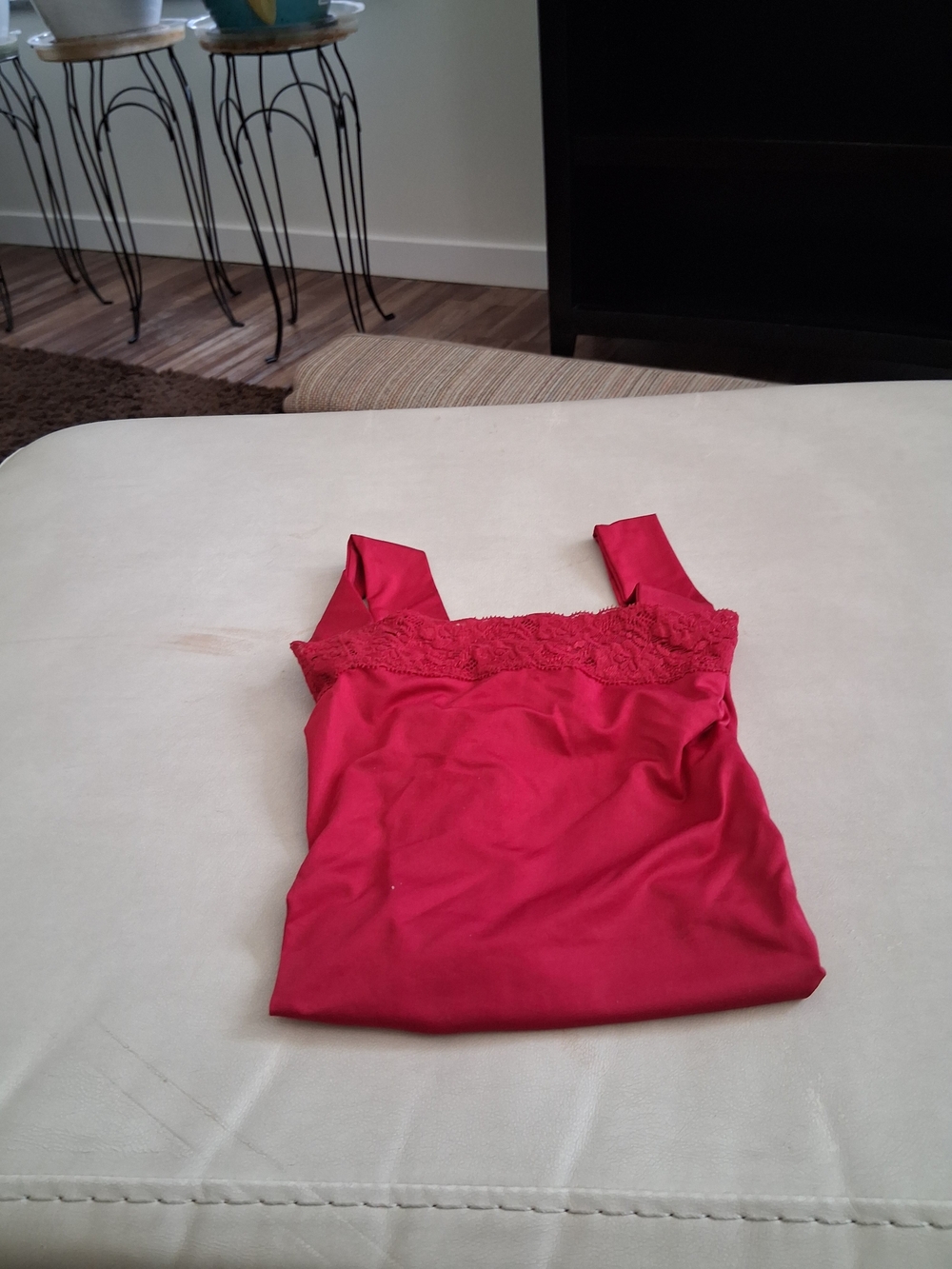 Jones New York Red Lace-Trim Chemise